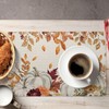Fall Placemats Set of 4,Pumpkin Maple Leaf Floral Table Mats