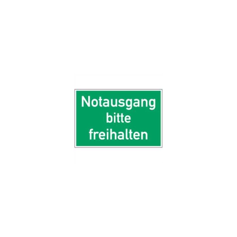 Sign Notausgang bitte freihalten PVC 20 x 30 cm (Rescue