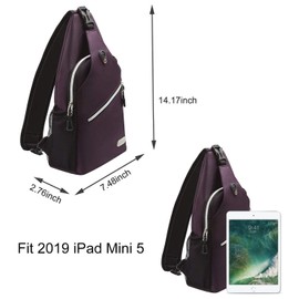 MOSISO Mini Sling Backpack,Small Hiking Daypack Travel Outdoor Casual Sports Bag, Purple