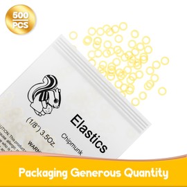 500 Pcs Orthodontic Elastic Rubber Bands, 3.5 Ounces Heavy Dental Rubber Traction Bands, Free Elastic Placer for Braces (1/8",Chipmunk)