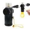 Light Socket to Plug Adapter, 3 Prong Light Bulb Outlet