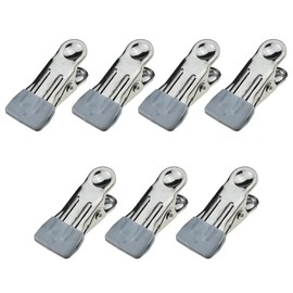 Hahiyo Stainless Steel Clothespins Sock Clip Laundry 2.2inch Length with Spring Strong Grip Windproof Easy Pinch Hang Handy Save Space Not Damage Leave Pinch Mark for Clothesline Towel Silver 7PCS