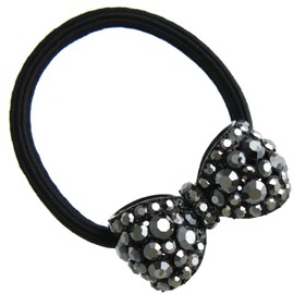 VINGTAINE H-442-bk-hgom Bijou Plump Ribbon Hair Rubber Hair Accessory