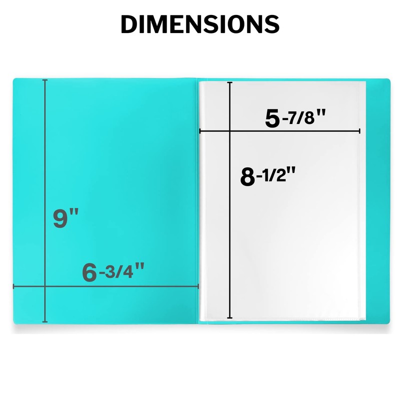 Dunwell Small Presentation Book 5.5x8.5 (2-Pack, Aqua), 24 Pockets Display