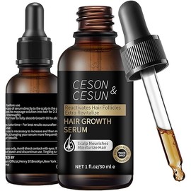 Ceson&Cesun Hair Growth Serum/Scalp Oil for Hair Loss & Thinning, Infused With Biotin & Rosemary Castor Oil, Nourishes The Scalp, Natural Hair Regrowth Treatment, Treat Dry Damaged Hair 30ml