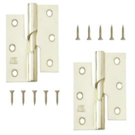 Brass Rising Butt Door Hinges Left Handed Steel 3 Inch Rising Butt Hinge Folding Door Hinge Folding Butt Door Hinges for Internal External Doors Solid Doors Square Corners 1 Pair