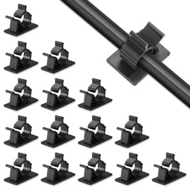 Viaky 30 Pcs Black Clips Self Adhesive Backed Nylon Wire Adjustable Cable Clips Adhesive Cable Management Drop Wire Holder