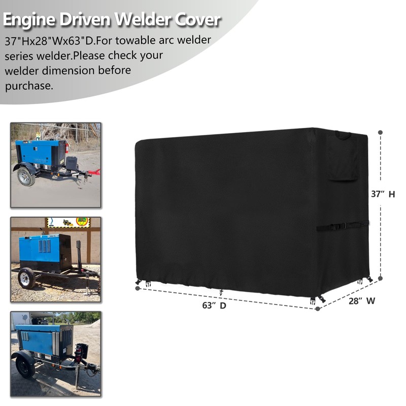Engine Driven Welder Cover,Heavy Duty 600D Waterproof Welder Machine Cover