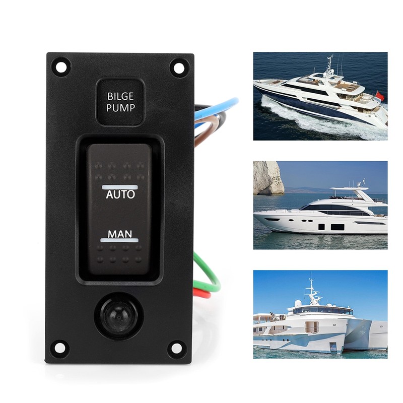 ON off ON Deluxe LED Rocker Bilge Pump Switch Panel