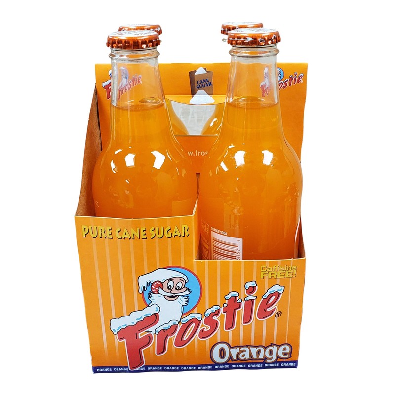 Frostie Soda 12 ounce Glass Bottles (Orange, 4)