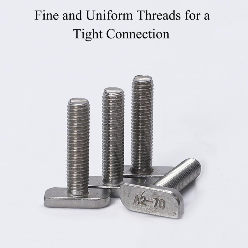 T Bolt M8x40 Hammer Head Screw Stainless Steel T Slotted