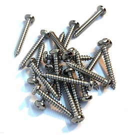 No.6 x 1" (3.5mm x 25mm) Pozi Pan Self-Tapping Screw DIN7981 - A4 (316) Stainless Steel (Pack of 20)