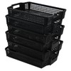 Hayixia 6 Packs Plastic Stacking Storage Baskets, Paper Storage Basket
