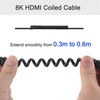 Techrum 8K HDMI Coiled Cable Short HDMI 2.1 Cable 8K@60Hz