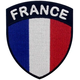 EmbTao France Shield Flag Patch Embroidered Applique Iron On Sew On French National Emblem