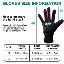 lifwimner Kids Winter Sports Gloves, Touch Screen Anti-slip Running Gloves, Waterproof Thermal Fleece Outdoor Gloves for Cycling, Skiing Soccer Hiking(Rose, L)