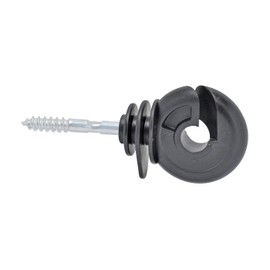 VOSS.farming 25 x Ring Insulator Classic, Plastic, Black, for Wire, Rope, Cord, Band, up to 12 mm Diameter, Beginning, Stretch and Corner Insulator