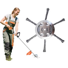 Steel Wire Grass Trimmer Head, Upgrade Bold 2.3 Times Prevent Breaking Steel Wire Weed Eater Head, for Low-Power Lithium Battery Weed Trimmers, 6 Inch Wire Weed Trimmer Head（Low Power 6 Blade）