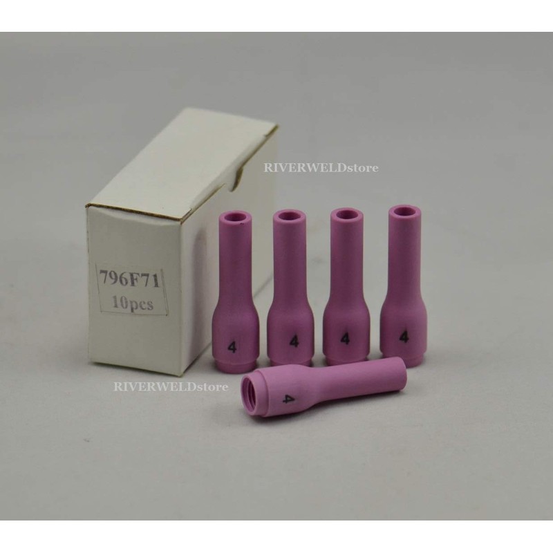 RIVERWELD TIG Alumina Nozzles Ceramic Cups Long 796F71 4L# 1/4"