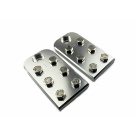 Pair of 6-point flat lug battery terminals for 3/8 studs