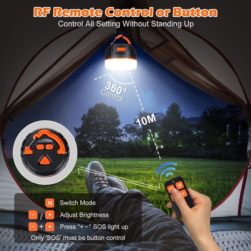 Sinvitron LED Camping Lantern Rechargeable,Tent Lights with Remote Control,1000LM Up