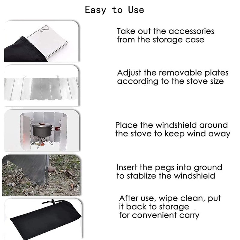 Pack of 10 foldable aluminium wind protection, aluminium wind protection,