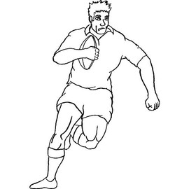 'Rugby Player' Rubber Stamp - Unmounted Design for Crafting & Scrapbooking, A8 (RS00016149)