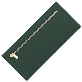 RafiCaro Women's Thin Wallet, Genuine Leather, Long Wallet, Lightweight, Won't Fold Bills, YKK Zipper, Gusset, Coin Pocket, Fragment Case, Smart Wallet, green