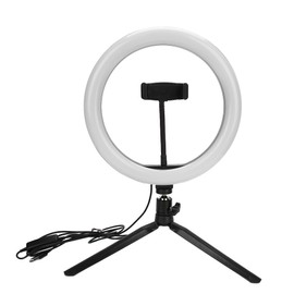 LED Desk Light Dimmable Live Streaming Selfie Tattoo Camera Ring Light with Mobile Rack