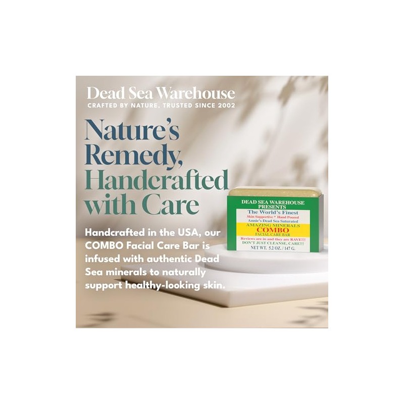 Dead Sea Warehouse Barra Cuidado Facial Combinada Amazing Minerals Jabón