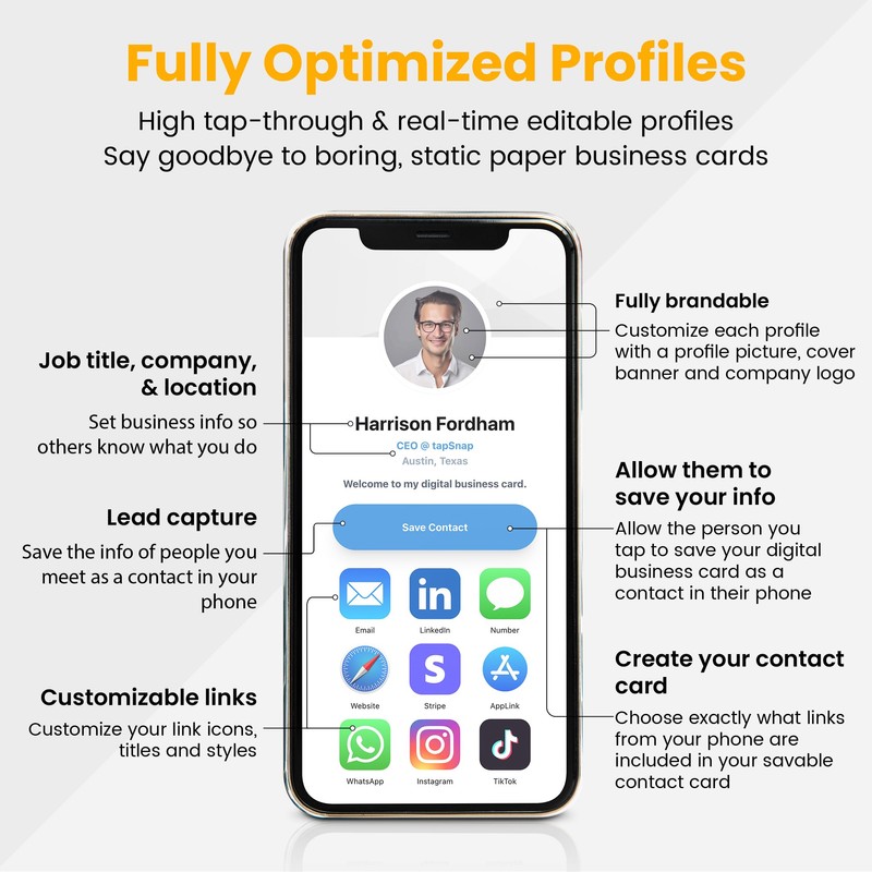 TapSnap Digital Business Card - No Subscription, Unlimited Tap Sharing