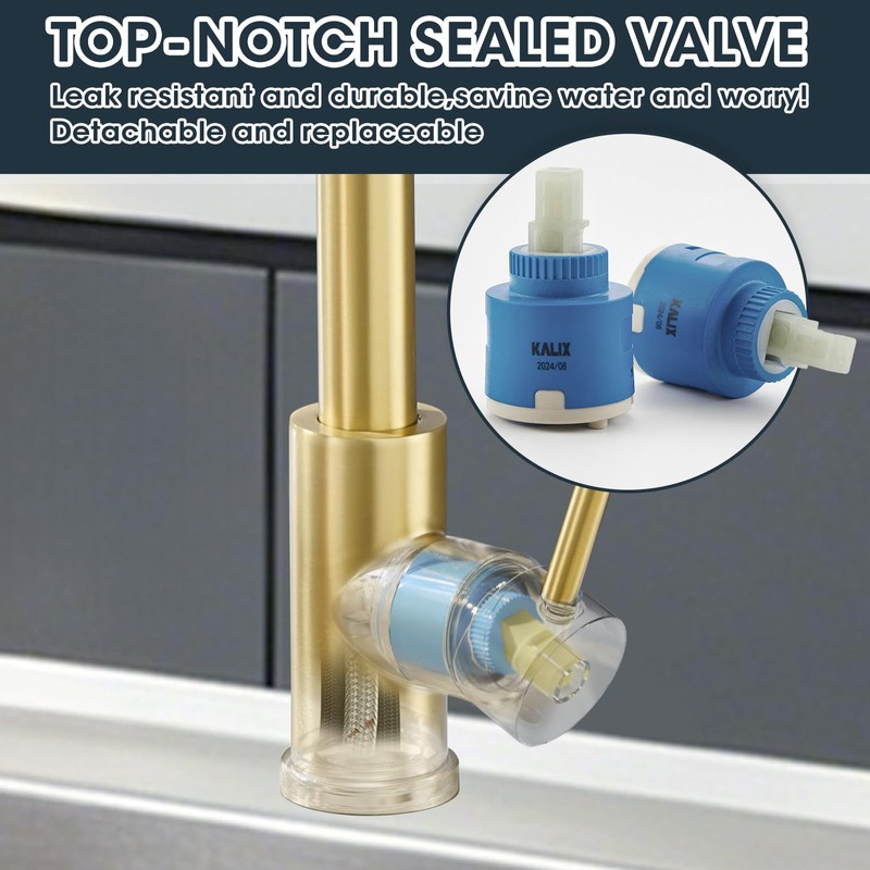 SOEBIZ Kitchen Faucet with Soap Dispenser, 2-Mode Sprayer