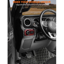 Savadicar Red Carbon Fiber Interior Accessories - Headlight Switch Trim for 2018-Present Jeep Wrangler JL JLU 4XE & Gladiator JT - Premium Texture Interior Decor Upgrade Option, 1-Piece