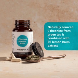 Viridian Viridian - L-Theanine and Lemon Balm 90 Veg Caps | 300mg Lemon Balm Extract & 200mg L-Theanine | Supports Cognitive Function | 100% Active Ingredients with No Fillers or Artificial Additives