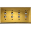 Unlacquered Polished Brass 4 Gang Push Button Light Switch Wall