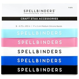 Spellbinders Craft STAX Medium Bands-5-pack Silicone Bands, Metal