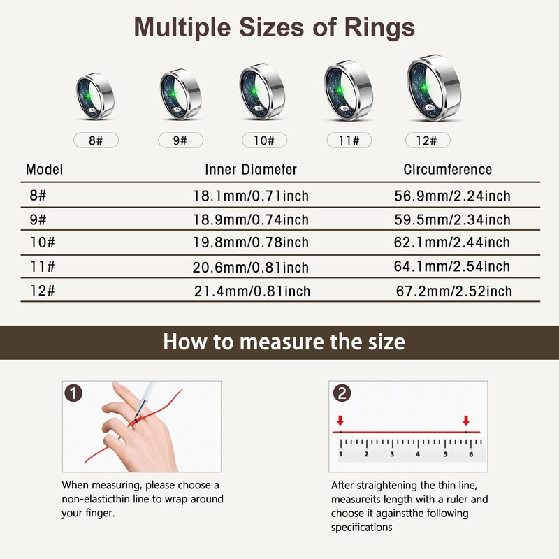 Smart Ring for Women Men, Fashion Minimalist Fitness Ring &