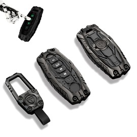 LCWPJWWS Heavy Metal Key Fob Cover Protector, Compatible with Nissan Altima Maxima Murano Pathfinder Infiniti JX35 Q50 Q60 QX60 5 Buttons Keychain Accessories