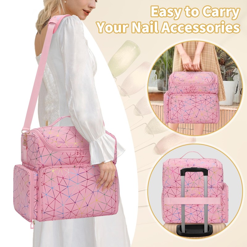CUBETASTIC Extra Large Nail Polish Organizer Case Holds 86 to