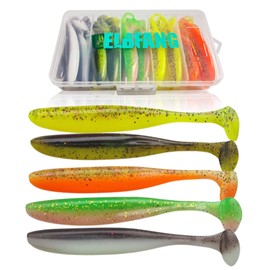 Elbfang© Rubber Fish Set for Zander Fishing | +20 Snap Swivels | Includes Artificial Bait Box | Zander Perch Pike Bait
