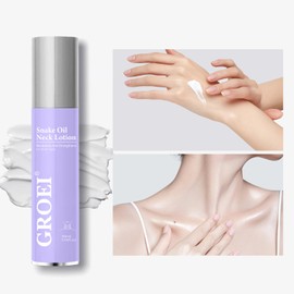 GROEI Neck Renewal Cream | Firming & Hydrating Lotion for Crepey Skin | Visibly Smooths Neck Wrinkles & Dark Spots | With Hyaluronic Acid + Botanical Oils (30ml)