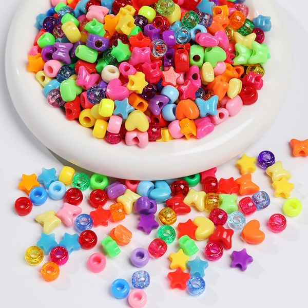 Jexine 10500 Pcs Pony Beads Bulk Plastic Beads for Bracelet