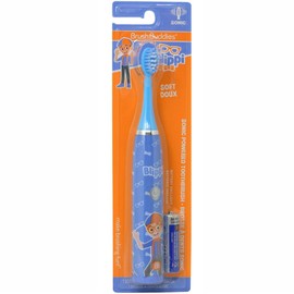 Brush Buddies Blippi Electric Toothbrush for Kids, Battery Powered Sonic Toothbrush, Soft Bristles, Children’s Toothbrush for Boys & Girls, Toddler Oral Care, Blippi Character Design
