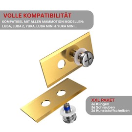 3DHerb 36 x High Quality Replacement Blades Compatible with Mammotion LUBA, LUBA 2, YUKA, LUBA Mini & YUKA Mini - 0.9 mm Blade Thickness for Long Lawnmower Pleasure - Titanium Blades - Screws with