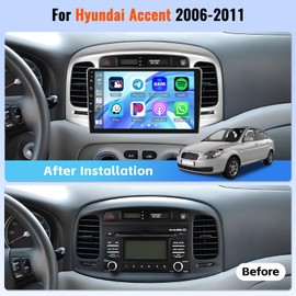 Realdio [4+64G] Car Stereo Radio for Hyundai Accent 2006 2007 2008 2009 2010 2011 with Wireless CarPlay Android Auto MirrorLink 32EQ Bluetooth 5.0