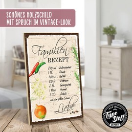 TypeStoff Wooden Sign with Saying - Family - Vintage Look with Quote as Gift and Decoration on Recipe and Love - HS-00826