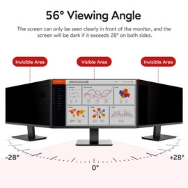 bersem 2 Pack 27 inch Removable Computer Privacy Screen Filter for 16:9 Ratio Monitor, Anti-Spy, Anti-Glare, Anti-Scratch, UV-Blocking