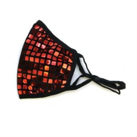 Unbranded RED SQUARE BLACK SEQUIN MASK ( 122 RD )