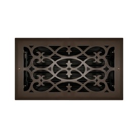 Oil Rubbed Bronze Plated Steel Victorian Register for Floor/Wall Use - 6" x 12"