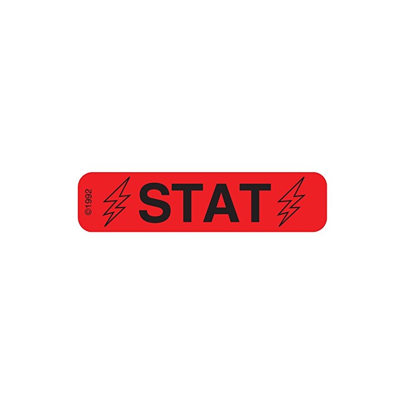 Pharmex 1-375 "STAT" Permanent Paper Label, 1 9/16" x 3/8",